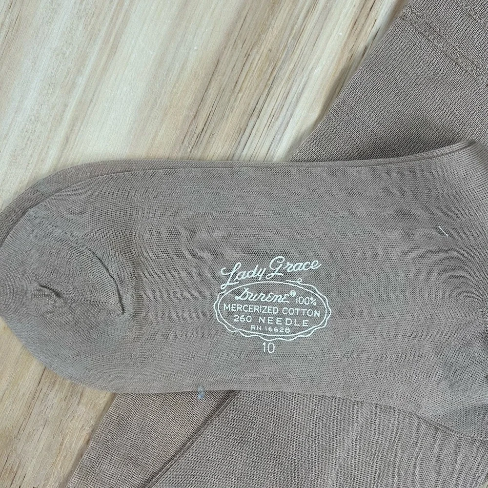 Vintage NOS Lady Grace‎ Durene Women's Stockings Mercerized Cotton Size 10